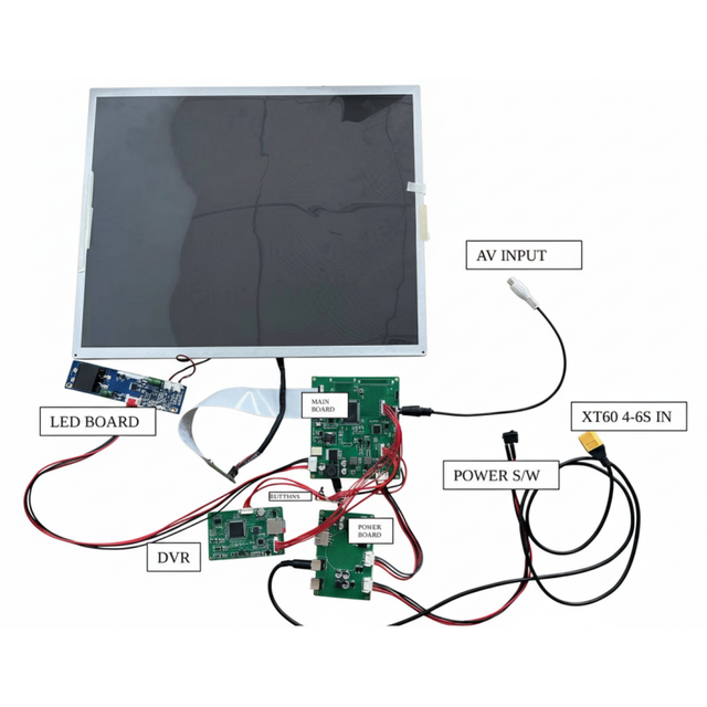Hawkeye 17 Inch FPV Monitor 1280*960 Resolution 1000lux High Brightness Ground Station Display with Built-in DVR Set