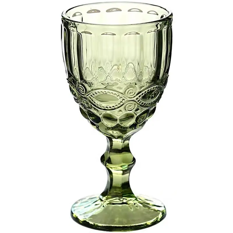 300 ml antico di cristallo colorato infrangibile di vino di vetro per succhi di frutta