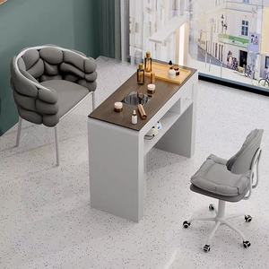 Mesa de Manicura de Estilo Moderno en Oferta, Muebles de Salón de Uñas de Madera y Vidrio con Colector de Polvo para Salón de Belleza - Product Image 2