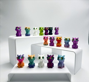 Ornamenti di Animali in <span class=keywords><strong>Plastica</strong></span> Stampati in 3D, Adorabili Statuette di Draghi Mini con Occhi Salienti - Product Image 1
