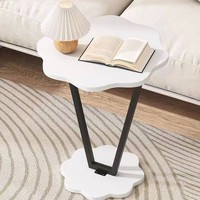 Table basse ronde moderne simple et mobile avec rangement en forme de pétale pour salon, ensemble inclus