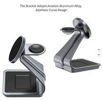 Support de charge sans fil flexible 3 en 1 avec alignement automatique et alliage d'aluminium aéronautique