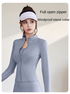 Custom Women's Long Sleeve <strong>for</strong> Sports Coat Breathable Fitness Yoga Top Jacket Front Seamless Spring Autumn Running <strong>Clothes</strong> - Product Image 3