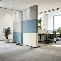 Panneau acoustique à trois faces 60x120cm en fibre PET, écran de bureau pliable, absorption acoustique, vente en gros