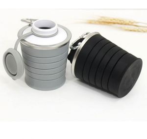 Bouteille pliable sans BPA avec logo personnalisé, gobelet pliable en plastique, bouteille d'eau pliable en silicone pour le sport avec couvercles - Product Image 2