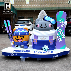 Escultura de Mascota de Dibujos Animados de Invierno Personalizada de Fibra de Vidrio |   Personaje de Marca de Gran Tamaño para Hoteles, Centros Comerciales y Espacios Comerciales - Product Image 2