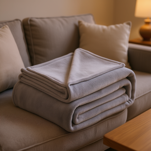 Manta Gris King Size de 108 x 90 Pulgadas, Ligera, Tejida en Poliéster, para Todas las Temporadas - Product Image 2