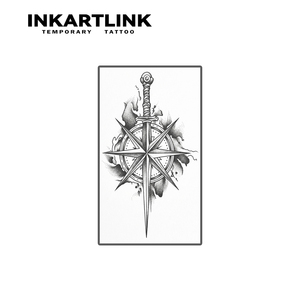 INKARTLINK Tatouage semi-permanent personnalisé réaliste en forme d'épée <span class=keywords><strong>de</strong></span> chevalier, imperméable, longue durée (2 semaines), <span class=keywords><strong>encre</strong></span> <span class=keywords><strong>Jagua</strong></span> - Product Image 5