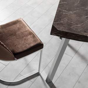 Rosse Modern Turkey <b>Dining</b> <b>Table</b> Marble Top Stainless Steel Frame Rectangle 6 Person Capacity <b>Extendable</b> - Product Image 4