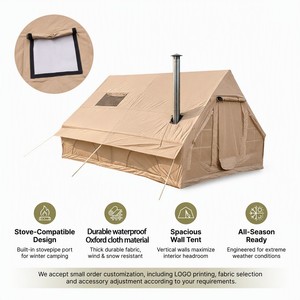 Carpa Inflable para Glamping de 12 m², Boca de Chimenea Resistente al Calor, Pared de Aire Impermeable de Oxford para 4 Estaciones, Camping al Aire Libre, Logotipo Personalizado - Product Image 1