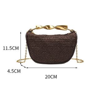 Braided Adjustable Chain Strap One Shoulder <strong>Bag</strong> Durable Portable Metal Handle Polyester Lining Candy Pattern Cross-body <strong>Bag</strong> - Product Image 6