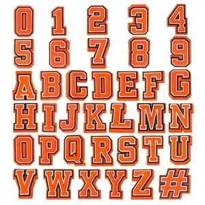 Sıcak satış turuncu harfler ve sayılar ayakkabı Charms silikon dekorasyon için toka alfabe ayakkabı aksesuarları çocuk hediyeler