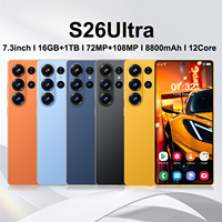 Nouveau Smartphone S26 Ultra 5G Écran OLED 7,3 pouces 16 Go+1 To 12 cœurs Appareil photo 108 MP Android 15 Version Globale Téléphones Mobiles Débloqués
