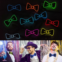 Noeud papillon lumineux LED EL Wire pour homme, accessoires de costume pour mariage, fête, Saint-Valentin, Thanksgiving, fête des pères, décoration, cadeau de Noël