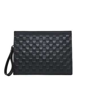 Low MOQ Factory Price bolso de mano para hombre Custom Logo Fashion Genuine Leather Handbags Envelop Clutch Bag for Men