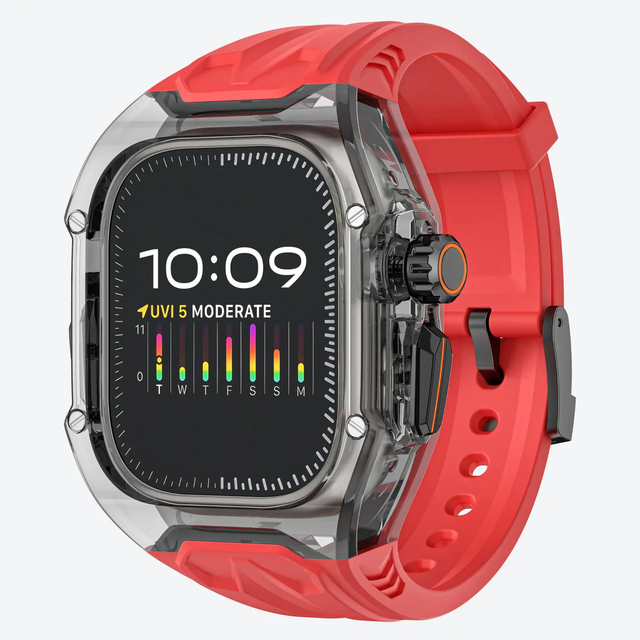 Luxury Design Transparent Modification Kit Watch Case Strap Band for Apple Watch 7 8 9 10 Ultra 49mm 42mm Retrofitted Set