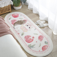 Tapis de sol doux et épais de style Ins, motif ovale, idéal pour animaux de compagnie, pour chambre à coucher, chevet, rebord de fenêtre, décoration de sol pour filles
