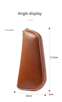 Pochette à pipe en cuir véritable Crazy Horse, fermeture éclair, légère, durable, portable, pour le transport et le rangement du tabac et du briquet, faite à la main