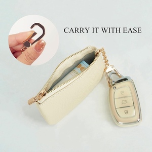 Porte-monnaie en cuir avec logo de marque personnalisé avec porte-clés petit porte-monnaie porte-clés porte-carte pochette porte-clés petits sacs porte-clés - Product Image 6