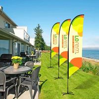 Drapeau plume personnalisé pour la plage, drapeaux publicitaires promotionnels imprimés, kit de mât de drapeau plume rectangulaire, bannière en forme de larme
