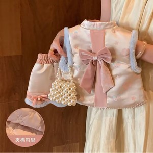 Tongxingyuan Baby Girls Chinese Style Winter Set Padded Thickened Two Piece Outfit Windproof First Birthday Clothing - Product Image 1