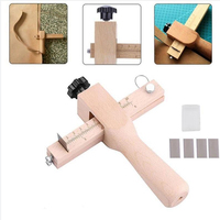 Coupe-ceinture en bois avec 5 lames, outil d'artisanat du cuir, courroie de bois, outil de découpe à la main