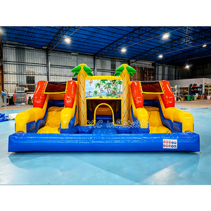 Structure gonflable aquatique palpitante avec toboggan et parcours d'obstacles pour les fêtes d'enfants - Product Image 4