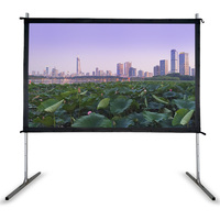 Écran de projection portable pliable rapide pour extérieur de 200 pouces et 300 pouces avec rideau noir