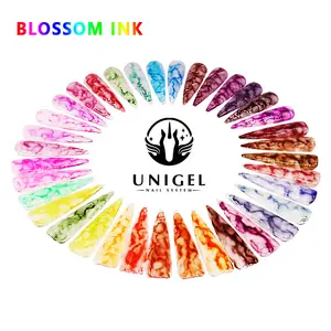 UNIGEL di inchiostro disegno di sole-ombreggiatura blossom smalto di chiodo del gel di arte Marmo Acquerello Inchiostro Unghie Blooming Liquido tinta smalto