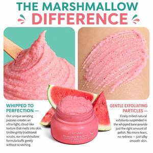 Scrub Corpo al Marshmallow Montato <span class=keywords><strong>Profumo</strong></span> Anguria 250g Esfoliante allo Zucchero Detergente Nutriente Idratante Pelle Morbida OEM - Product Image 6