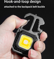 Senter Gantungan Kunci Hiking Outdoor Multifungsi Mini LED Pembuka Botol Senter Saku USB