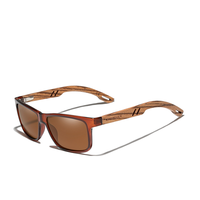 Fabricant OEM/ODM, vente en gros, logo personnalisé, lunettes de soleil polarisées UV400 rectangulaires en bois de zèbre TR90, modèle unisexe pour la conduite 5508