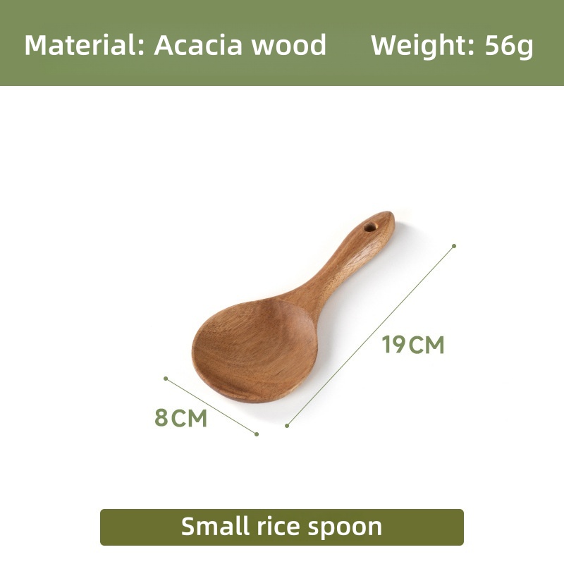 Cuchara pequeña de arroz estilo color madera