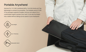 <span class=keywords><strong>Huion</strong></span> Kamvas <span class=keywords><strong>Pro</strong></span> <span class=keywords><strong>13</strong></span> 2,5 K Tableta gráfica de dibujo de diseño artístico de <span class=keywords><strong>13</strong></span>,3 pulgadas con pantalla para diseñadores - Product Image 5