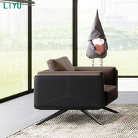 Ensemble de canapés en cuir PU en forme de L, design moderne et luxueux Liyu pour bureau et salon