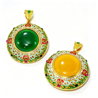 Pendentif ethnique rétro en alliage de zinc, émail cloisonné traditionnel chinois, filigrane ajouré, pour la fabrication de bijoux, vente en gros