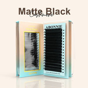 Plateaux de <span class=keywords><strong>cils</strong></span> doux et moelleux en cachemire noir mat, extensions de <span class=keywords><strong>cils</strong></span> volume en gros, noir mat intense - Product Image 1