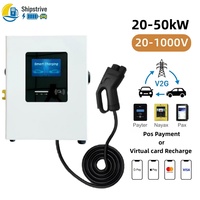Nouvelle station de recharge murale pour véhicules électriques (WallBox) ultra-mince 20/30 kW DC CCS/GBT, certifiée CE, IP54, GBT RFID, contrôle par application, 5 m, usage domestique