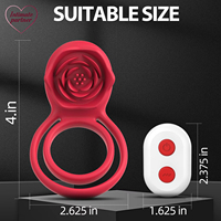 Vibrateur télécommandé en forme de rose pour massage testiculaire et prostatique masculin, anneau vibrant en métal lourd pour l'éjaculation et l'agrandissement du pénis