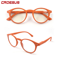 Monture ronde en plastique avec charnière Flexible, bloc de lumière Anti-lumière bleue, lentille de rayon bleu, lunettes de lecture pour ordinateur, vente en gros,