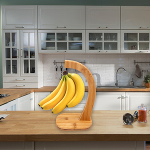 <span class=keywords><strong>Porte</strong></span>-fruits en bois de bambou avec crochet en acier inoxydable naturel - Product Image 4