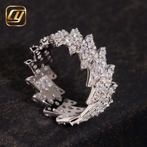 Anillo de banda completa con diseño de alas y diamantes VVS cultivados en laboratorio, plata maciza 925, para uso diario, joyería nupcial para mujer, aniversario - Product Image 2