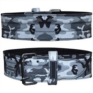 New Custom White Camo Breathable Heavy Duty Powerlifting <b>Belt</b> 10mm Single Leather Unisex Gym Training Fitness <b>Belt</b> - Product Image 2