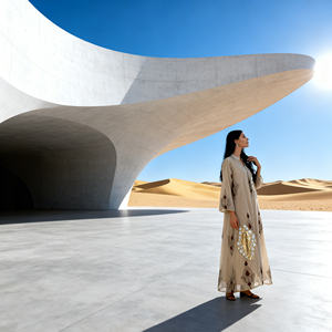 Robe Abaya élégante et stylée en polyester brodé, matériau personnalisé de haute qualité pour femmes musulmanes - Product Image 4