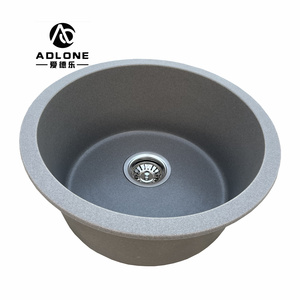 Évier de cuisine carré à un trou en <span class=keywords><strong>granit</strong></span> composite <span class=keywords><strong>gris</strong></span> pierre, à poser sous plan, avec égouttoir, à bas prix pour usage domestique - Product Image 3