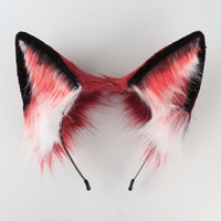 Nouvel ensemble de serre-tête et de queue en fourrure, longue queue de renard en peluche, serre-tête oreilles de renard, Lolita Cosplay Halloween Carnaval Décoration de fête Costume