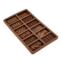 Moules à chocolat créatifs en silicone à 12 cavités - Qualité alimentaire, résistants à la chaleur, compatibles four et lave-vaisselle, pour la cuisson de barres chocolatées et de bonbons