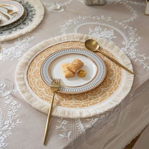 Place Boho Cotton Placemat Bohemian Mat Woven Grass Placemats <b>Table</b> Decor Wedding Receptions - Product Image 2