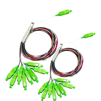 1X8 FTTH/Network Fiber Optic Splitter Unequal G657A1 PVC 1m 0.9mm SC/APC SM Fiber Used for FTTX
