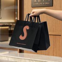 Individuell Bedruckte Umweltfreundliche Einweg Biologisch Abbaubare Recycelbare Schwarze Kraftpapiertüten für Grillrestaurants